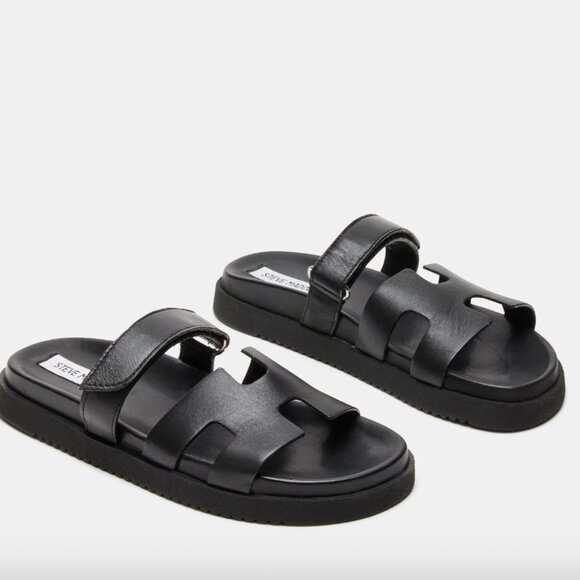 Steve Madden Mayven Black Leather Sandals (NEW!) - Picture 8 of 13